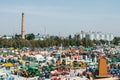 KROPIVNITSKIY; UKRAINE Ã¢â¬â 22 September; 2017: Panoramic view agricultural exhibition Agroexpo-2017. Exhibitors, Visitors